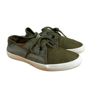 Converse Olive Green White Stripe Low Top Sneakers Shoes Men's 7 Women's 8.5